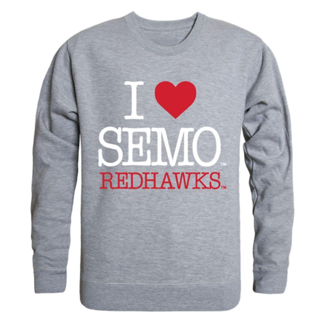 I Love SEMO Southeast Missouri State University Redhawks Crewneck Pullover Sweatshirt Sweater