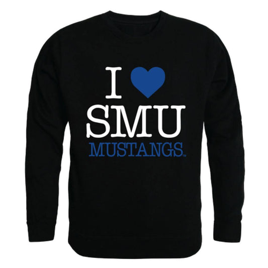 I Love SMU Southern Methodist University Mustangs Crewneck Pullover Sweatshirt Sweater
