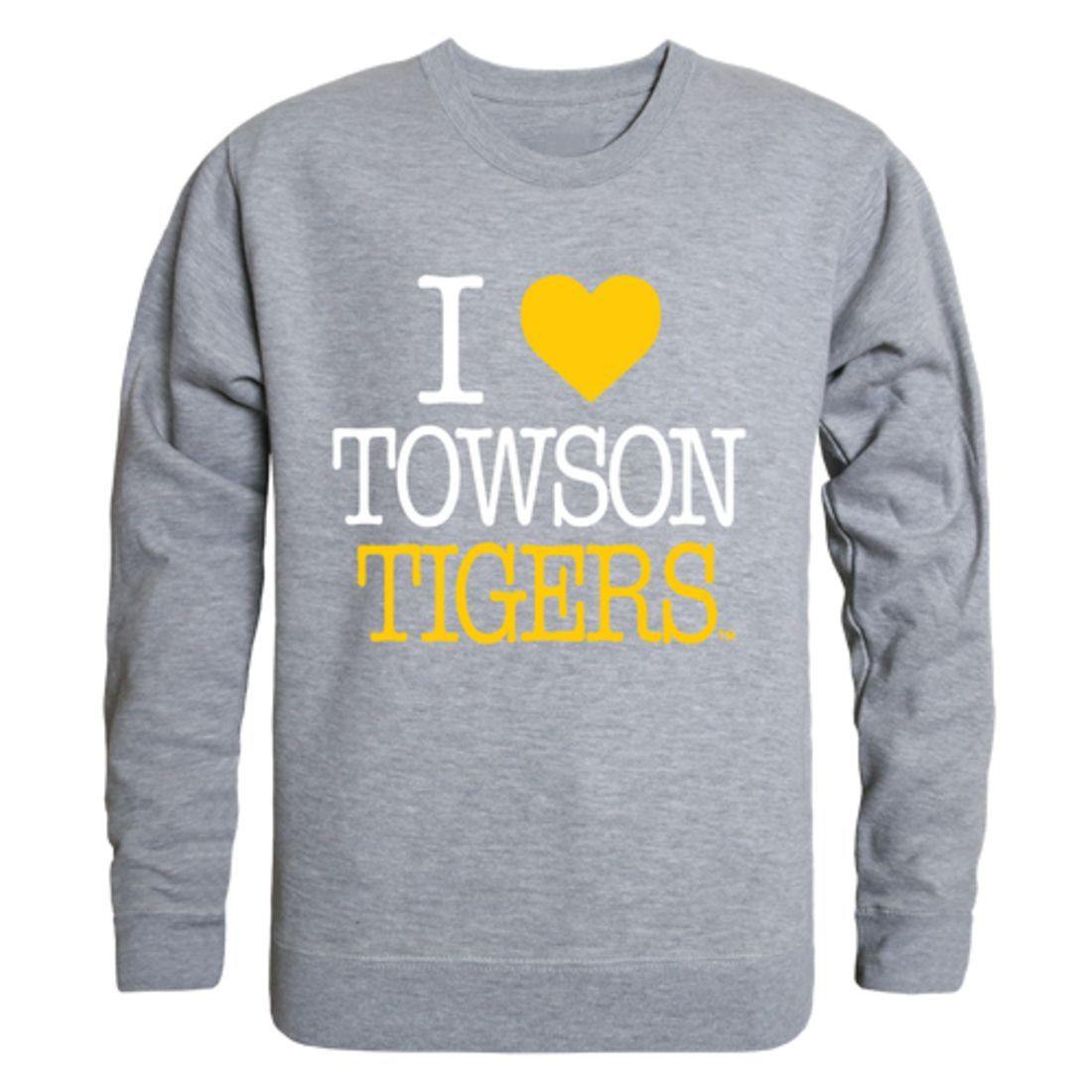 I Love TU Towson University Tigers Crewneck Pullover Sweatshirt Sweater