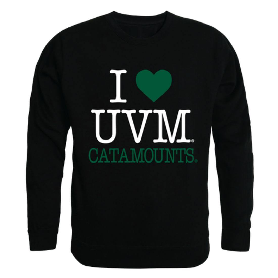 I Love UVM University of Vermont Catamounts Crewneck Pullover Sweatshirt Sweater