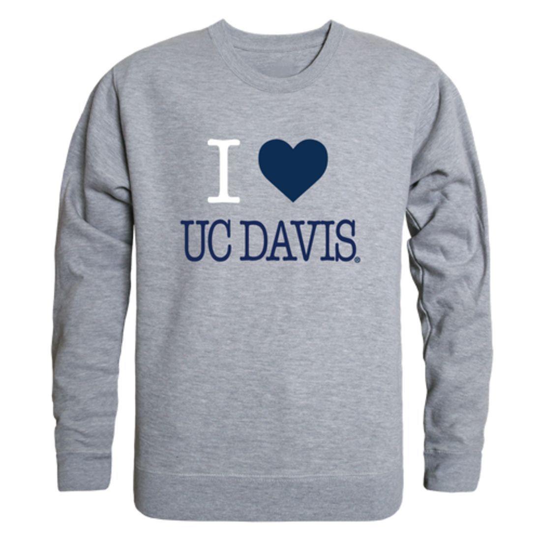 I Love UC Davis University of California Aggies Crewneck Pullover Sweatshirt Sweater