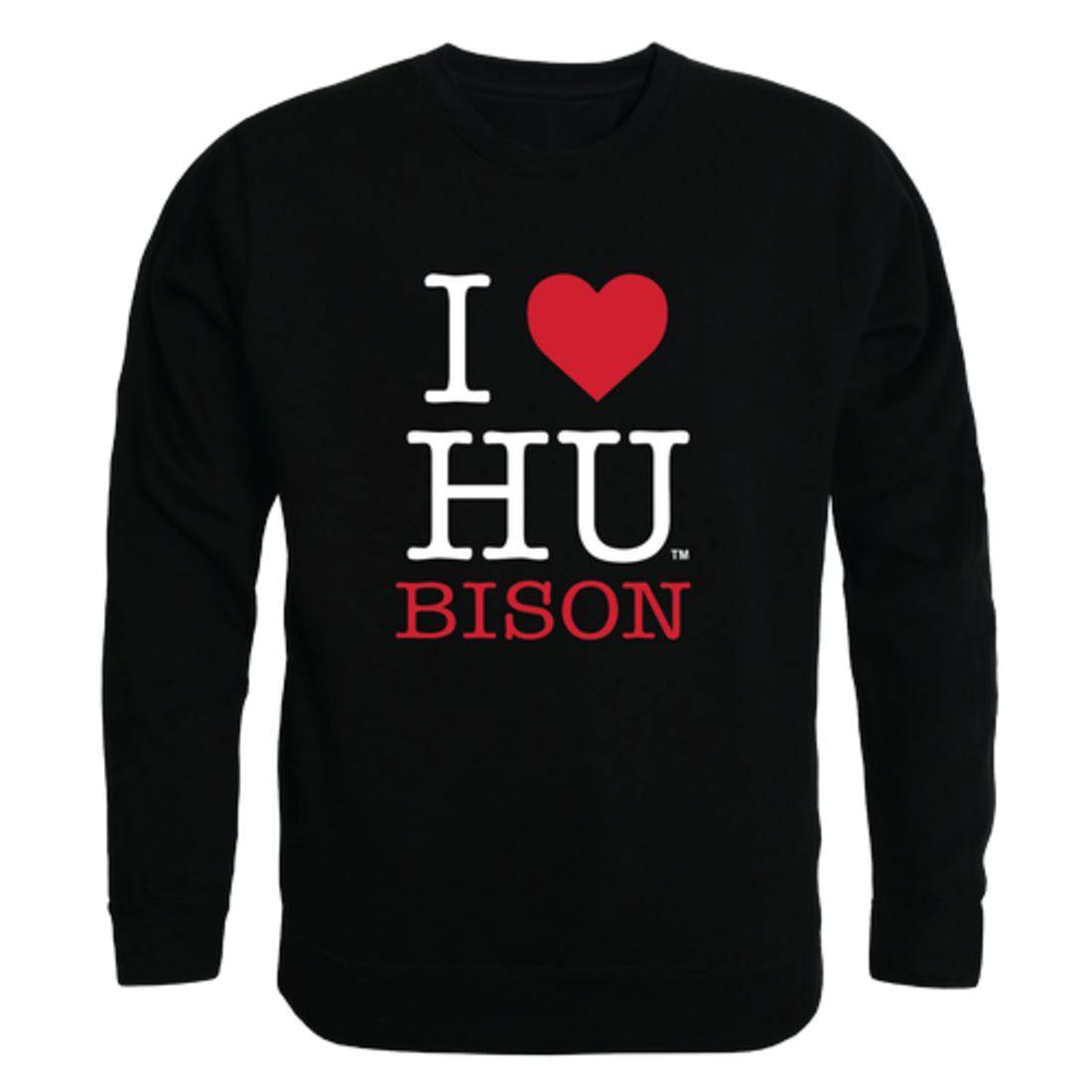 I Love Howard University Bison Crewneck Pullover Sweatshirt Sweater