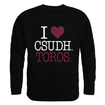 I Love CSUDH California State University Dominguez Hills Toros Crewneck Pullover Sweatshirt Sweater
