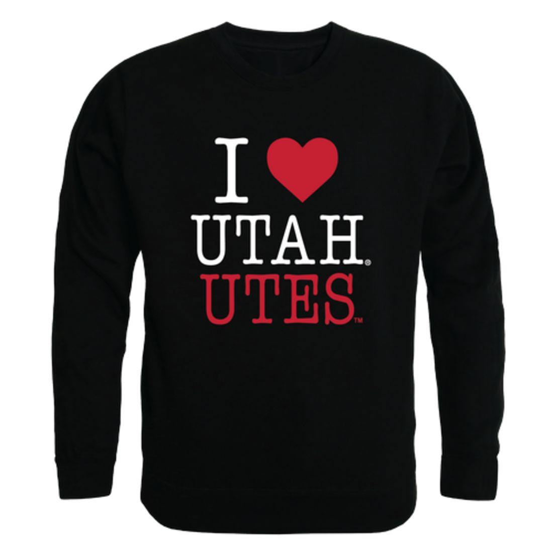 I Love University of Utah Utes Crewneck Pullover Sweatshirt Sweater
