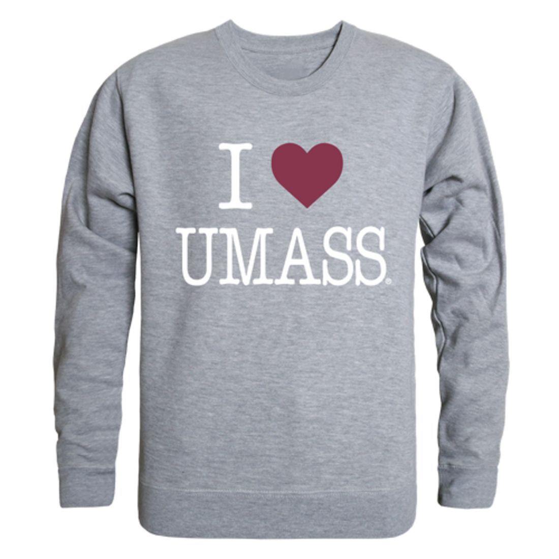 I Love UMASS University of Massachusetts Amherst Minuteman Crewneck Pullover Sweatshirt Sweater