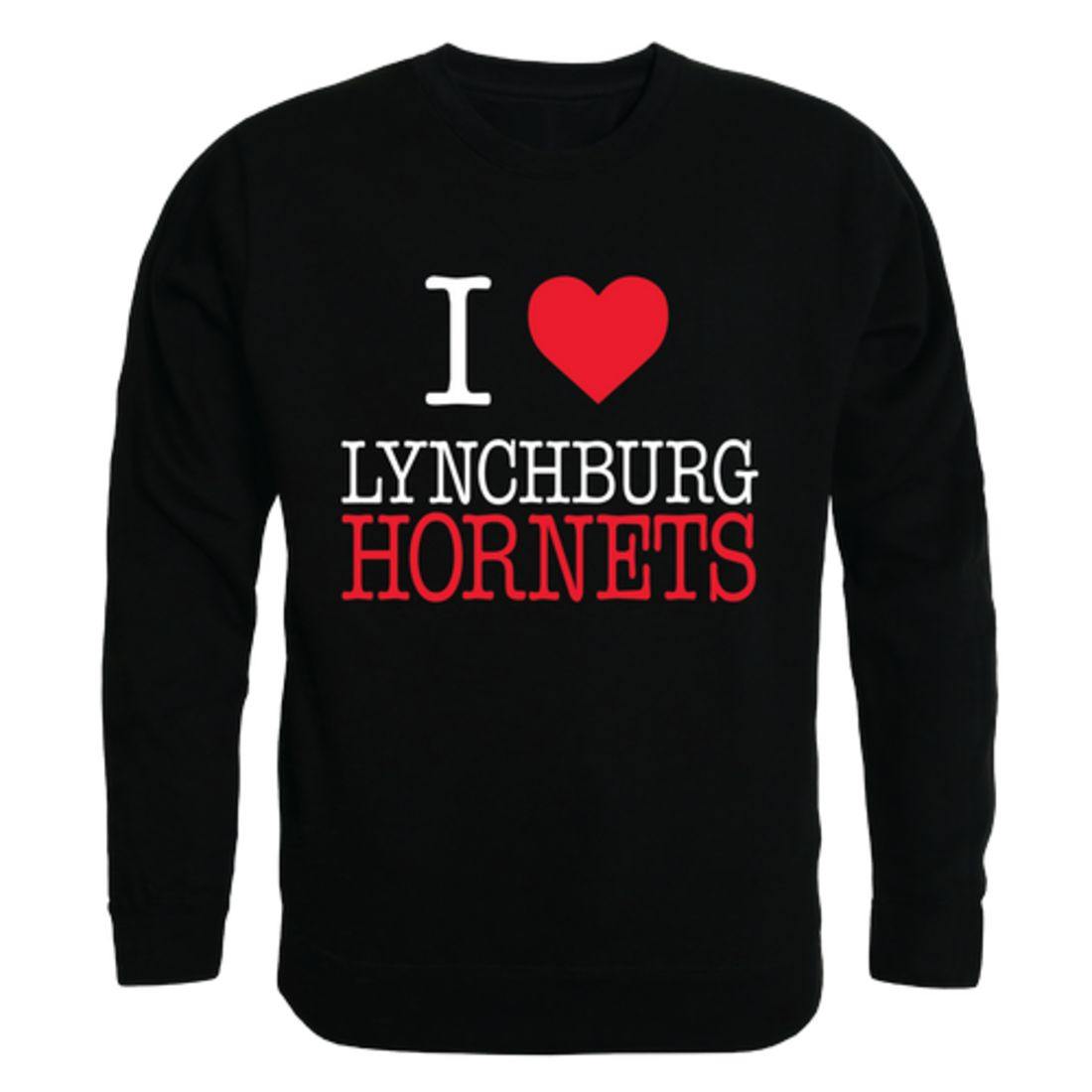 I Love Lynchburg College Hornets Crewneck Pullover Sweatshirt Sweater