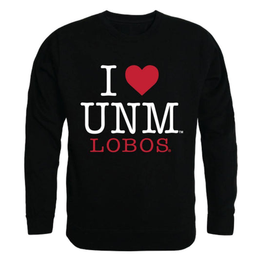 I Love UNM University of New Mexico Lobos Crewneck Pullover Sweatshirt Sweater