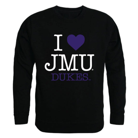 I Love JMU James Madison University Dukes Crewneck Pullover Sweatshirt Sweater