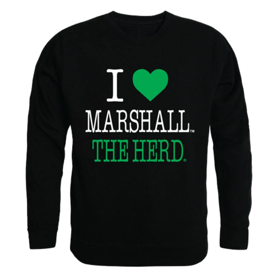 I Love Marshall University Thundering Herd Crewneck Pullover Sweatshirt Sweater