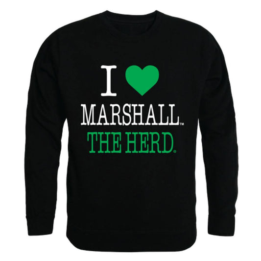 I Love Marshall University Thundering Herd Crewneck Pullover Sweatshirt Sweater