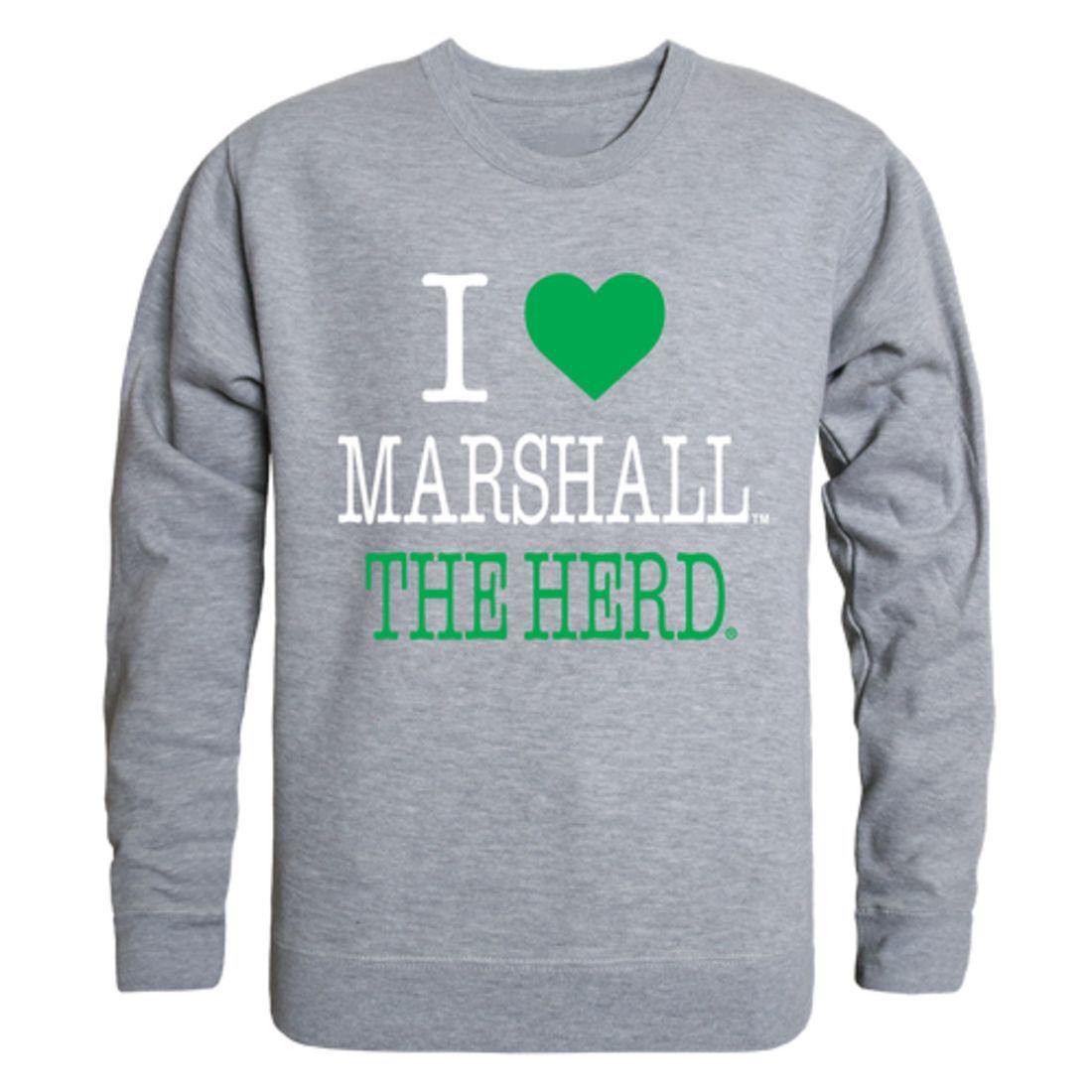 I Love Marshall University Thundering Herd Crewneck Pullover Sweatshirt Sweater