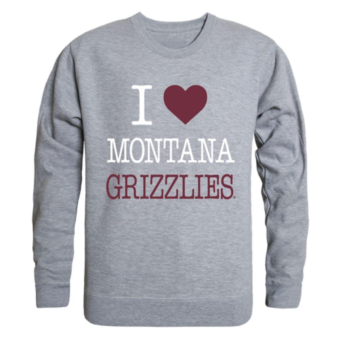 I Love UM University of Montana Grizzlies Crewneck Pullover Sweatshirt Sweater