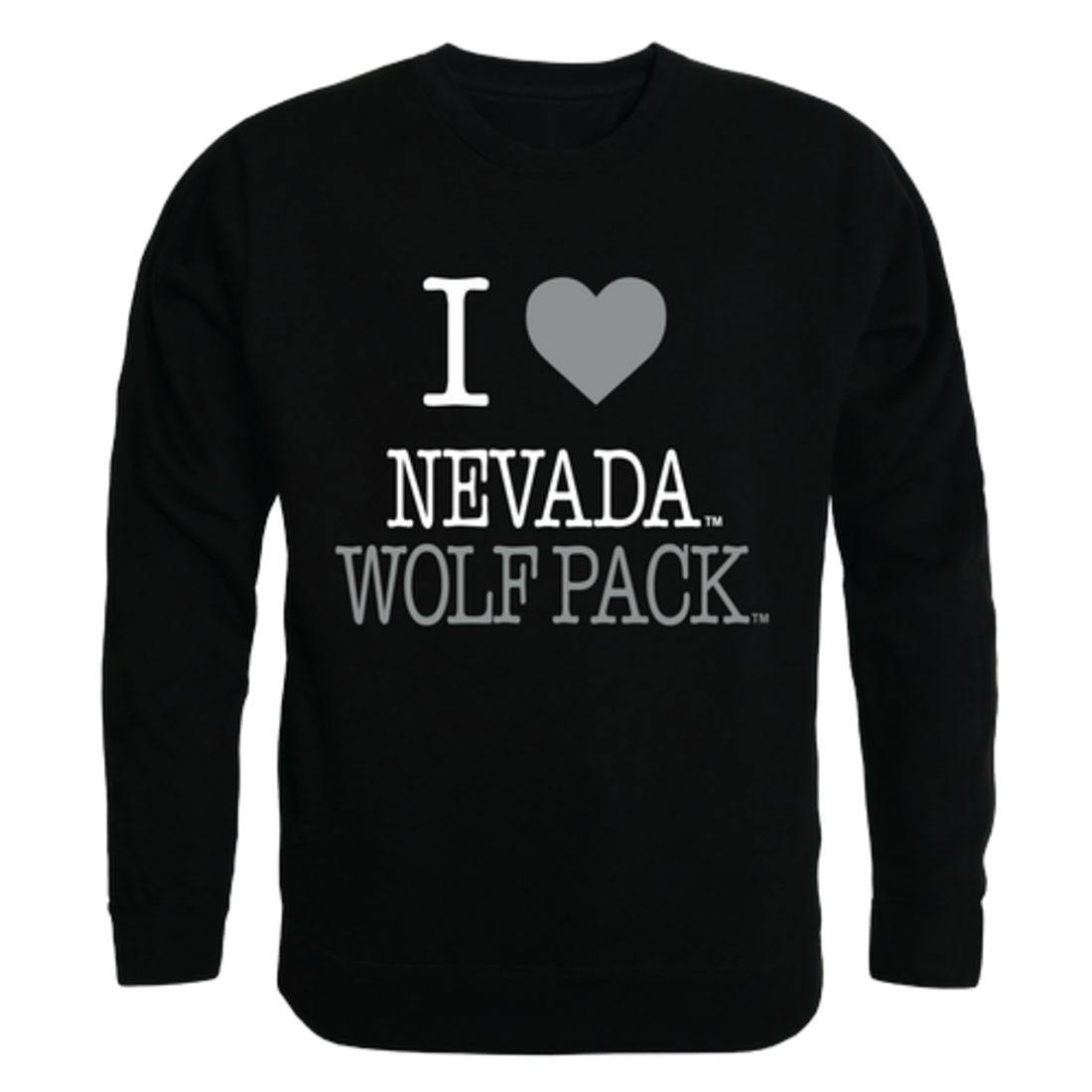 I Love University of Nevada Wolf Pack Crewneck Pullover Sweatshirt Sweater