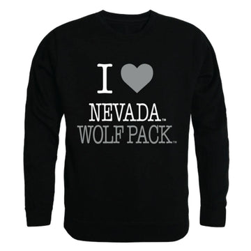 I Love University of Nevada Wolf Pack Crewneck Pullover Sweatshirt Sweater