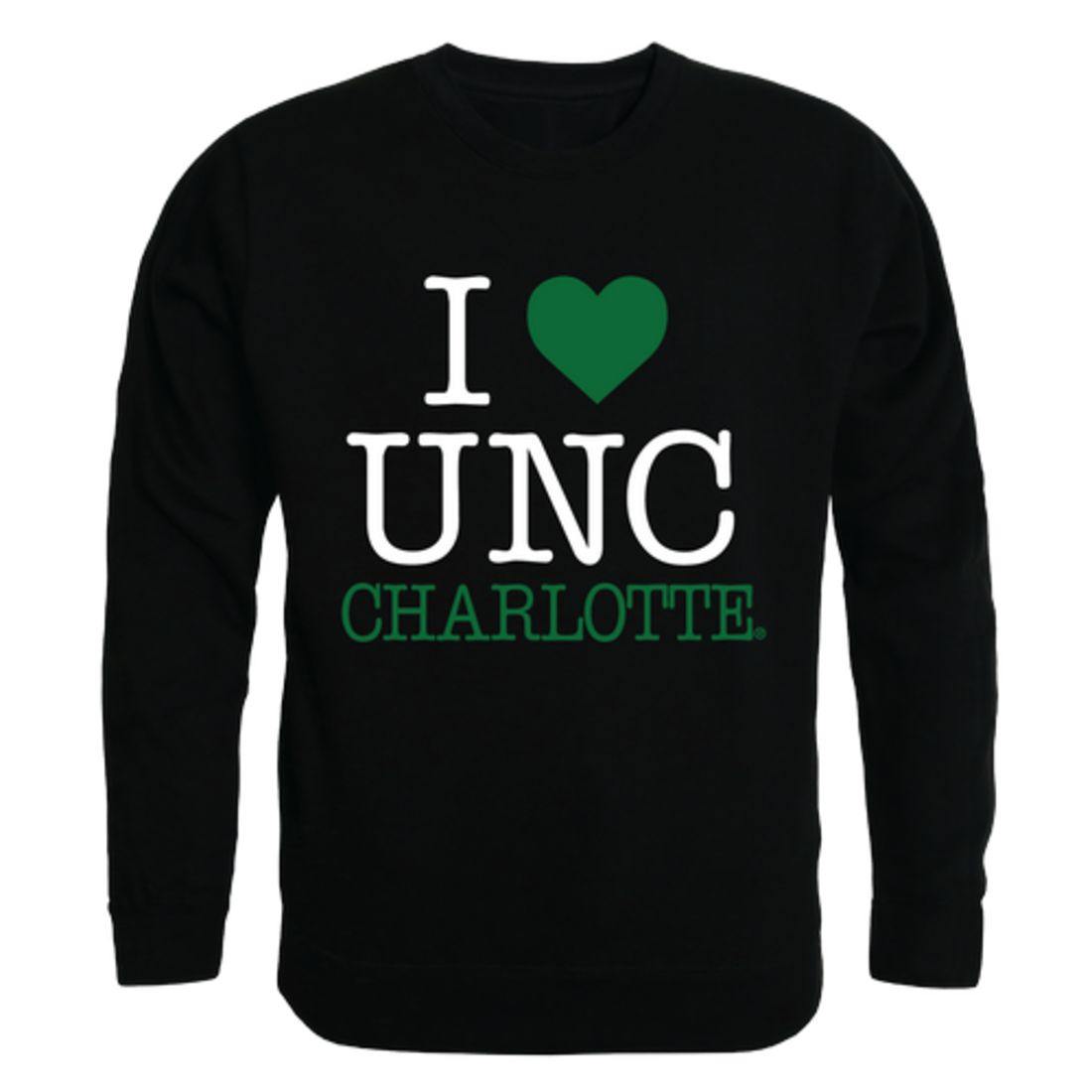 I Love UNC University of North Carolina at Charlotte 49ers Crewneck Pullover Sweatshirt Sweater