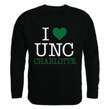 I Love UNC University of North Carolina at Charlotte 49ers Crewneck Pullover Sweatshirt Sweater