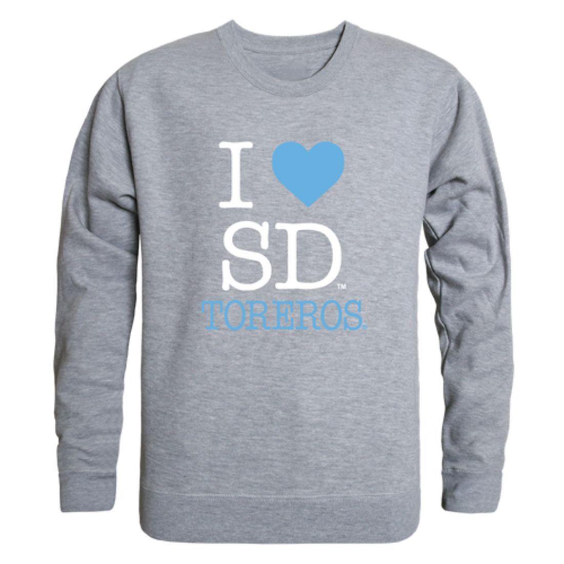 I Love USD University of San Diego Toreros Crewneck Pullover Sweatshirt Sweater
