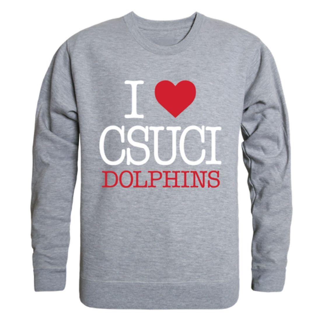 I Love CSUCI CalIfornia State University Channel Islands The Dolphins Crewneck Pullover Sweatshirt Sweater