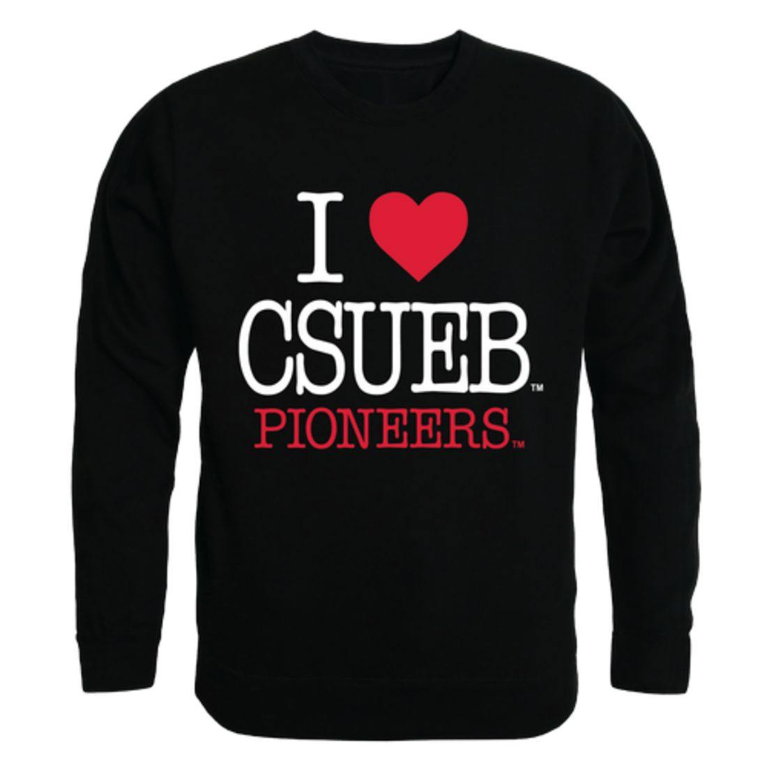 I Love California State University East Bay Pioneers Crewneck Pullover Sweatshirt Sweater