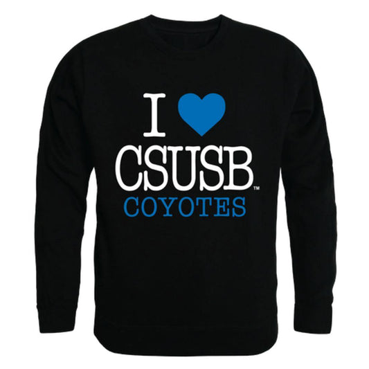 I Love CSUSB California State University San Bernardino Coyotes Crewneck Pullover Sweatshirt Sweater