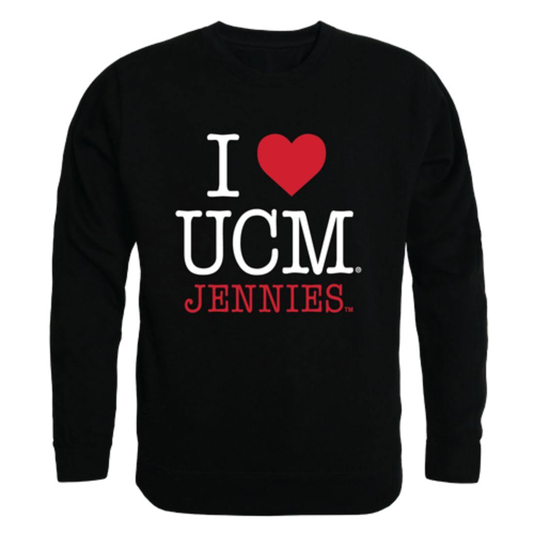 I Love UCM University of Central Missouri Mules Crewneck Pullover Sweatshirt Sweater