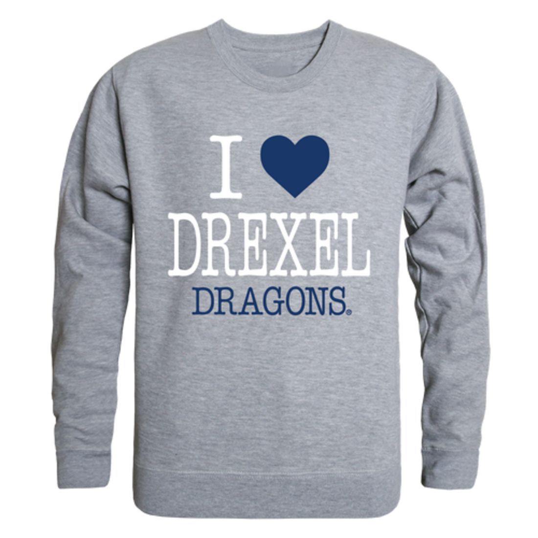 I Love Drexel University Dragons Crewneck Pullover Sweatshirt Sweater