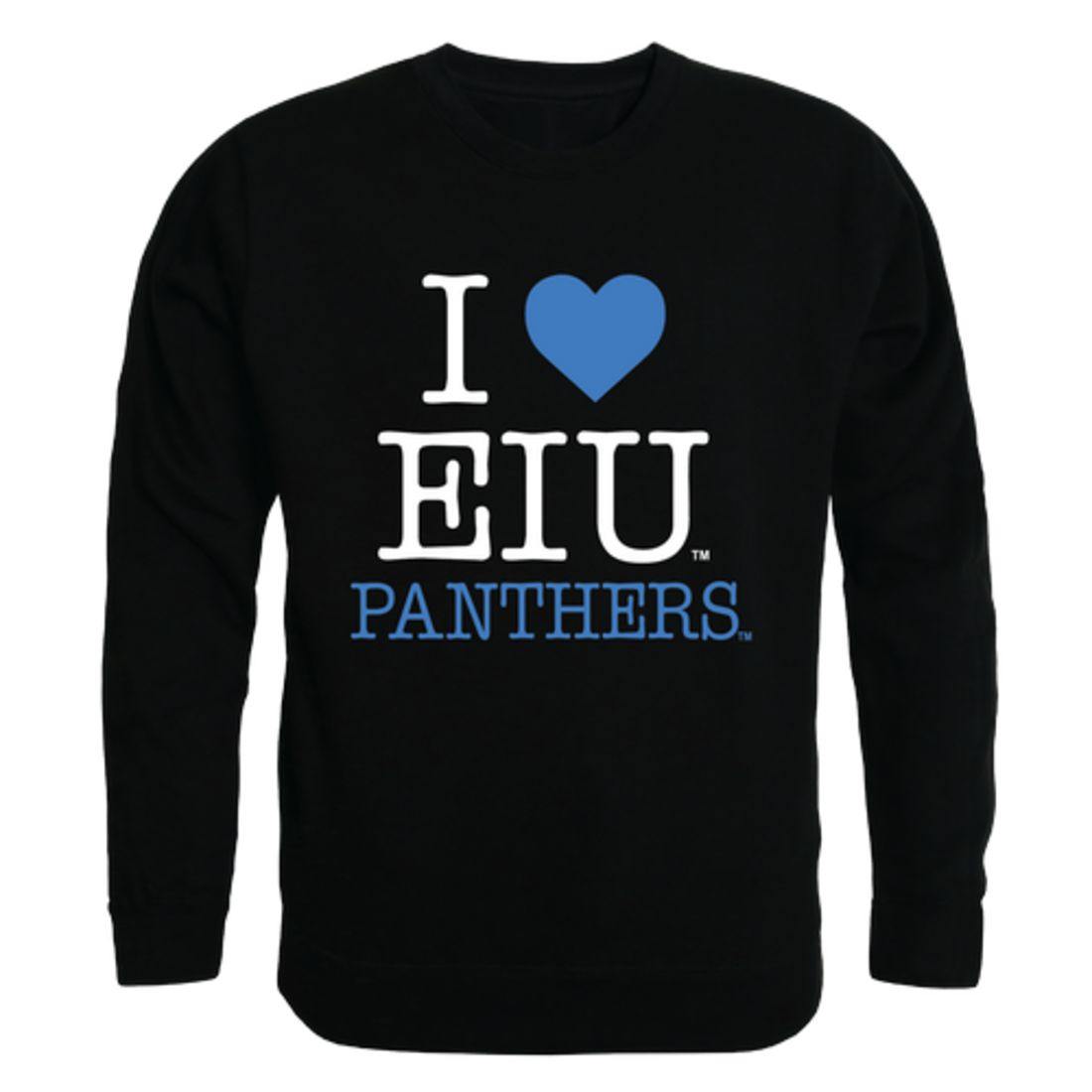 I Love EIU Eastern Illinois University Panthers Crewneck Pullover Sweatshirt Sweater
