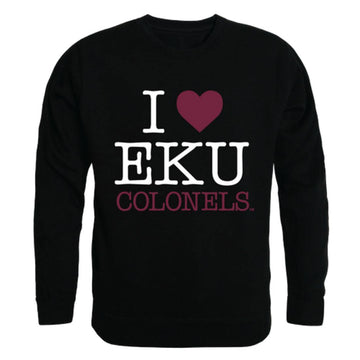 I Love EKU Eastern Kentucky University Colonels Crewneck Pullover Sweatshirt Sweater