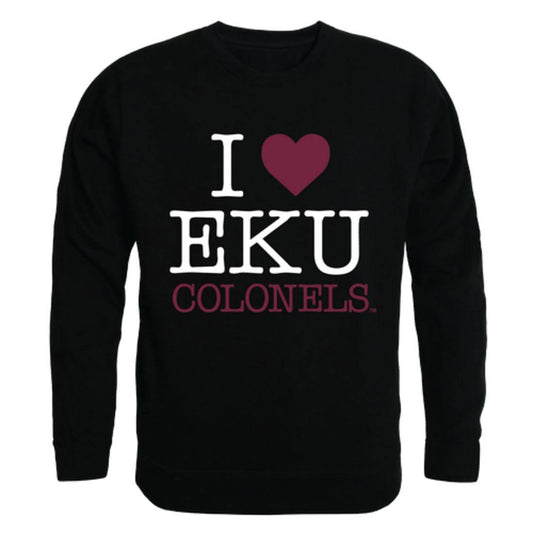I Love EKU Eastern Kentucky University Colonels Crewneck Pullover Sweatshirt Sweater