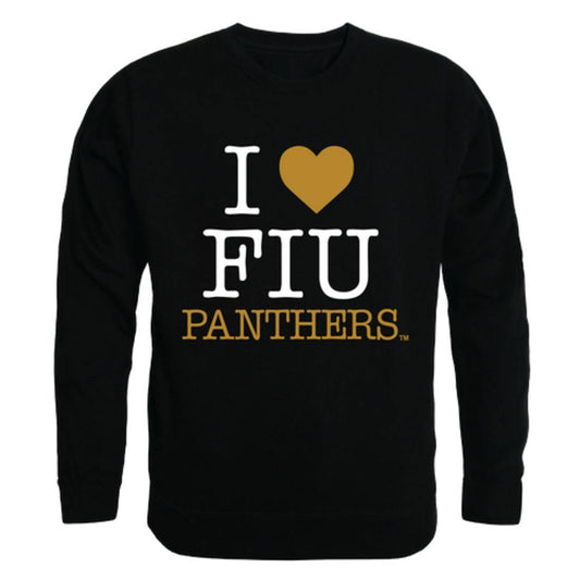 I Love FIU Florida International University Panthers Crewneck Pullover Sweatshirt Sweater