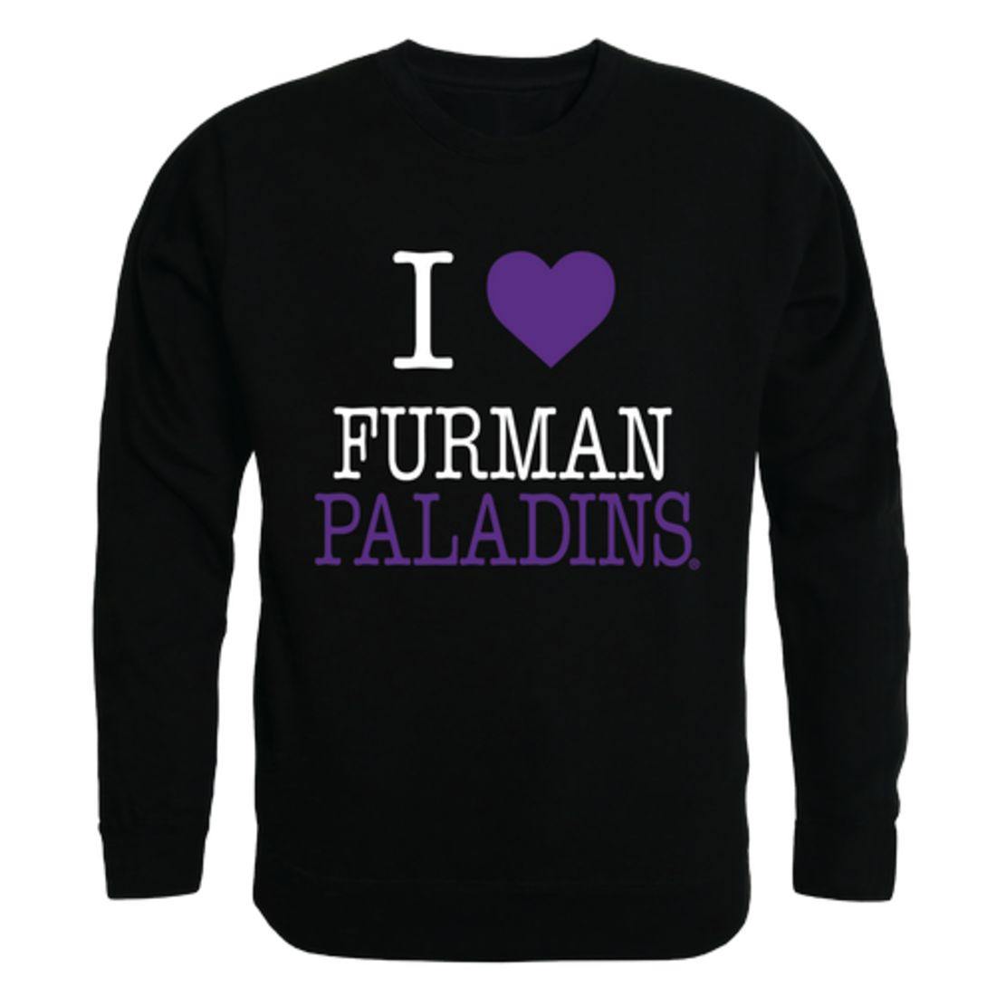 I Love Furman University Paladins Crewneck Pullover Sweatshirt Sweater
