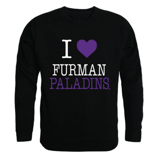 I Love Furman University Paladins Crewneck Pullover Sweatshirt Sweater