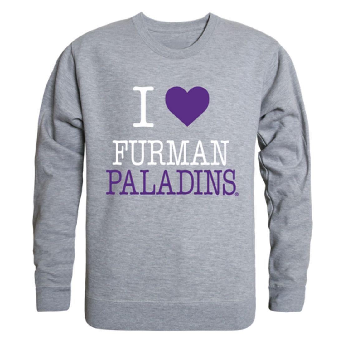 I Love Furman University Paladins Crewneck Pullover Sweatshirt Sweater