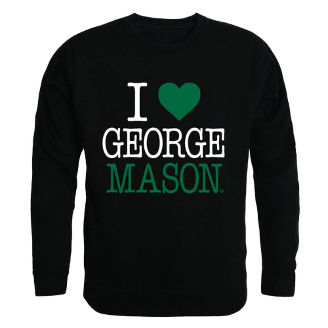 I Love GMU George Mason University Patriots Crewneck Pullover Sweatshirt Sweater