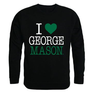 I Love GMU George Mason University Patriots Crewneck Pullover Sweatshirt Sweater