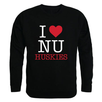 I Love Northeastern University Huskies Crewneck Pullover Sweatshirt Sweater