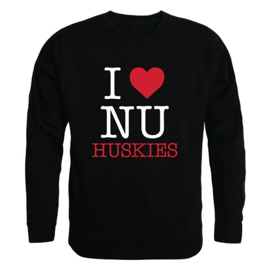 I Love Northeastern University Huskies Crewneck Pullover Sweatshirt Sweater