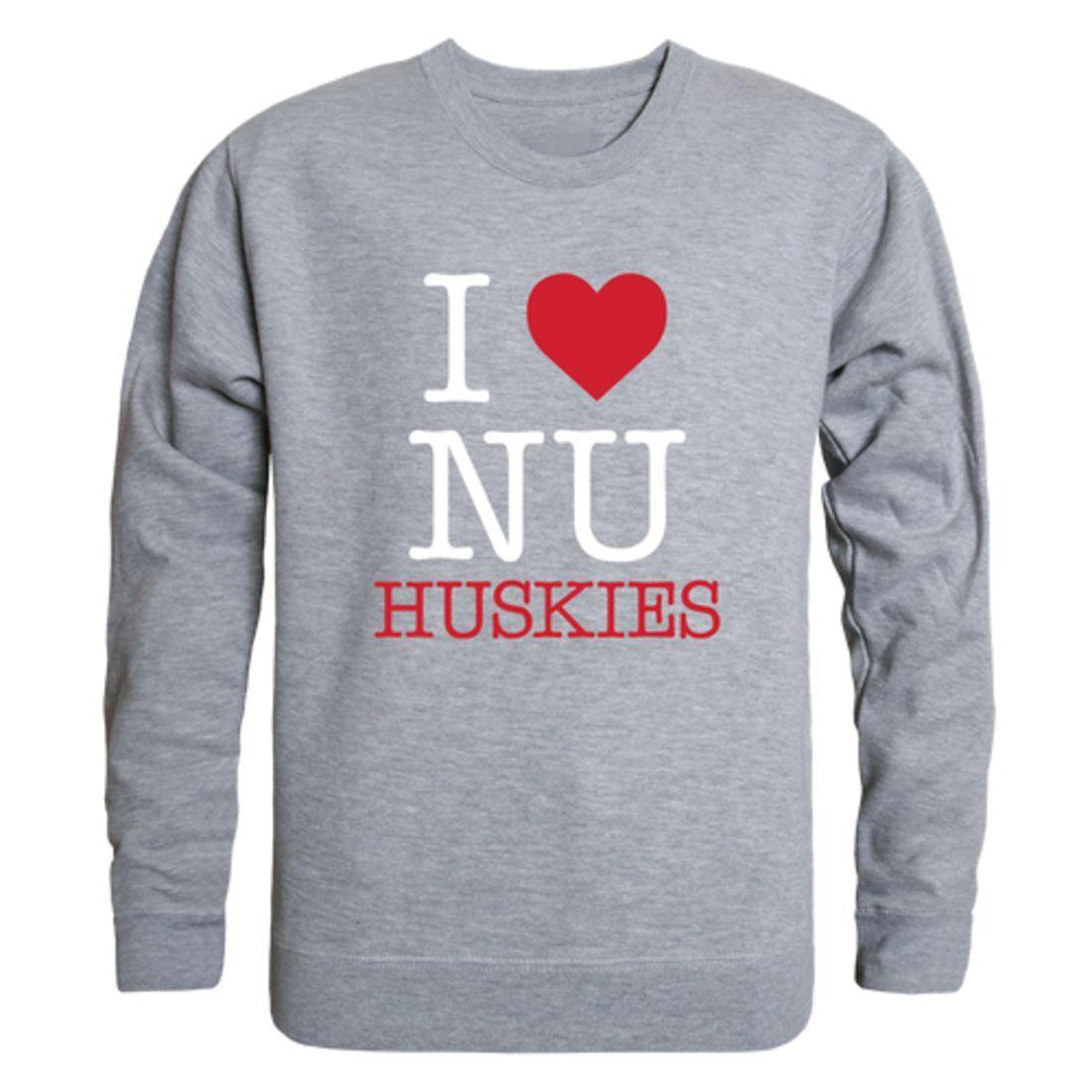 I Love Northeastern University Huskies Crewneck Pullover Sweatshirt Sweater