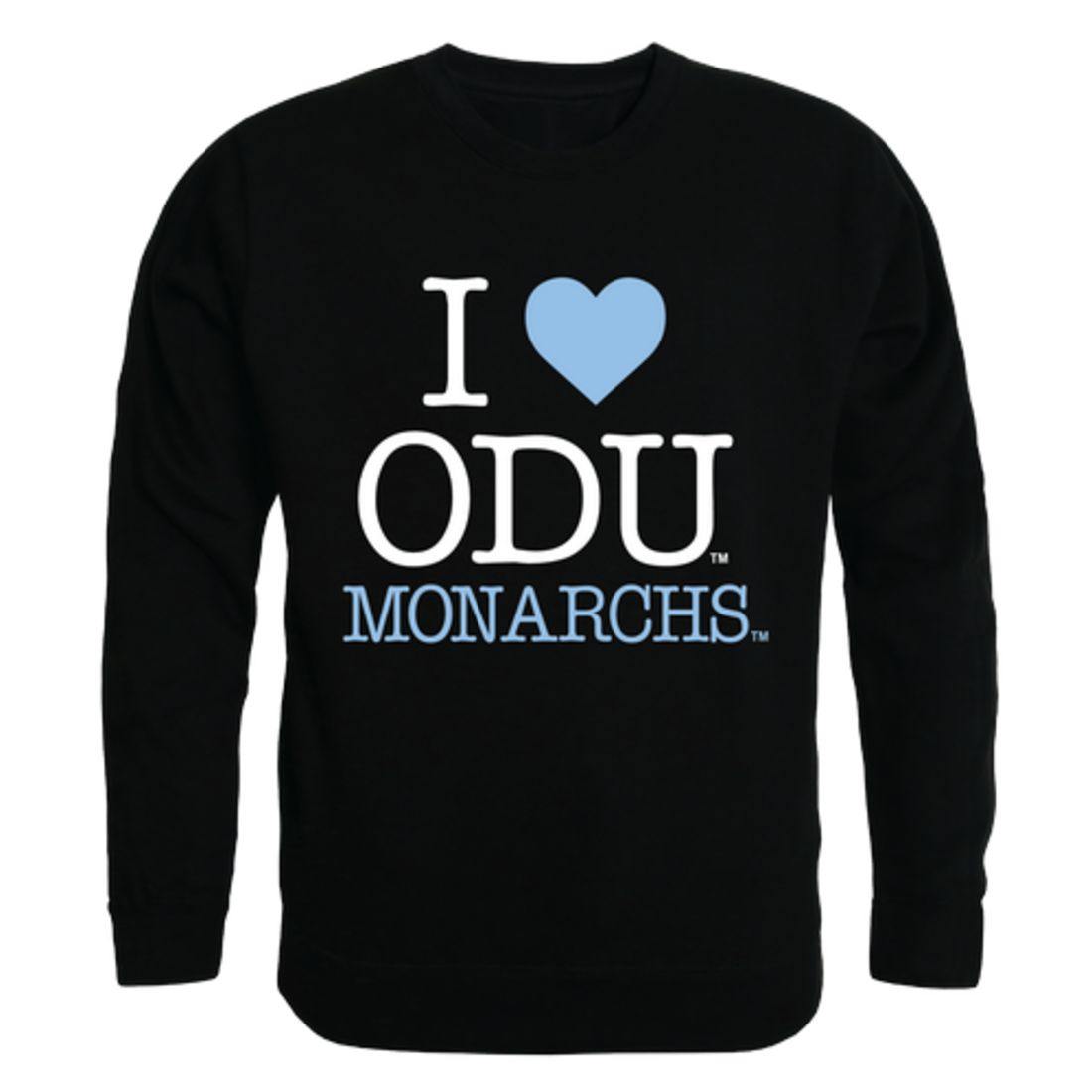I Love ODU Old Dominion University Monarchs Crewneck Pullover Sweatshirt Sweater