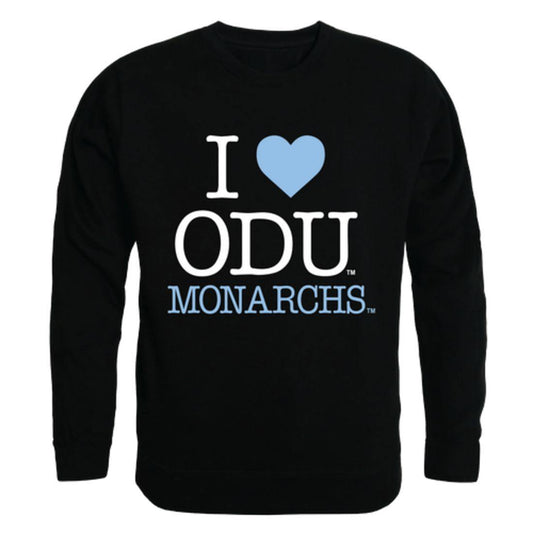 I Love ODU Old Dominion University Monarchs Crewneck Pullover Sweatshirt Sweater