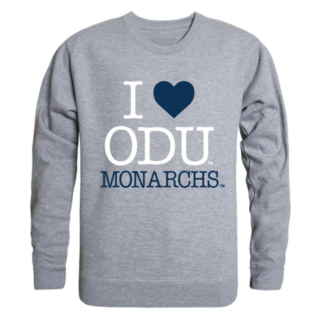 I Love ODU Old Dominion University Monarchs Crewneck Pullover Sweatshirt Sweater