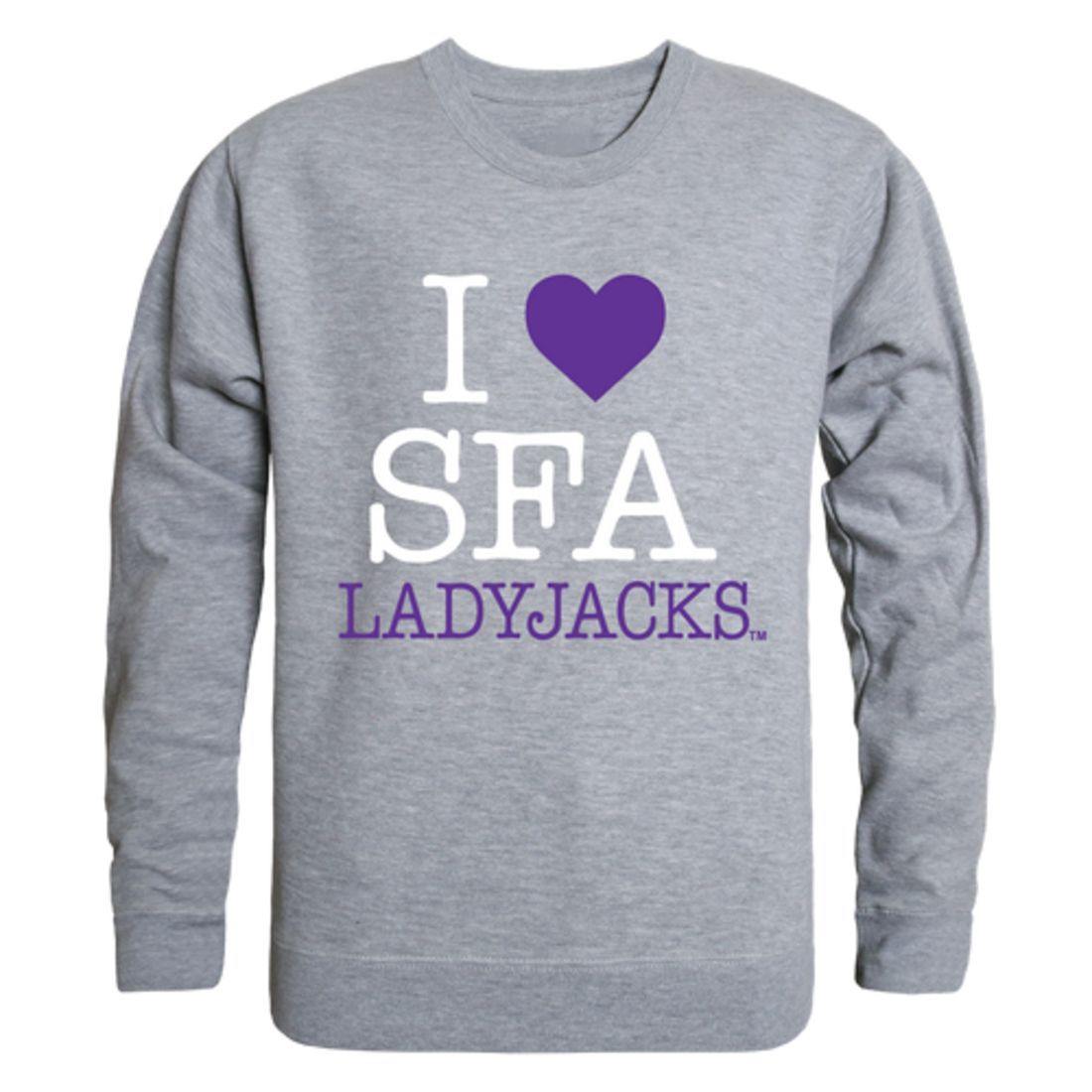 I Love Stephen F. Austin State University Lumberjacks Crewneck Pullover Sweatshirt Sweater