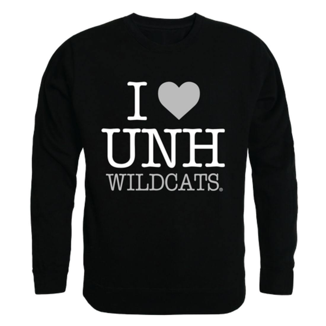 I Love UNH University of New Hampshire Wildcats Crewneck Pullover Sweatshirt Sweater