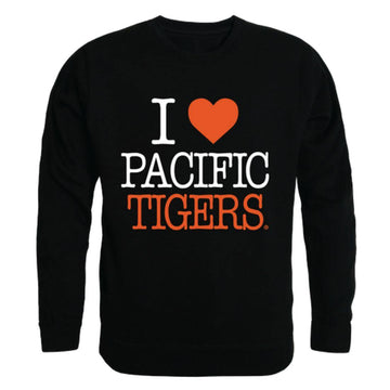 I Love University of the Pacific Tigers Crewneck Pullover Sweatshirt Sweater