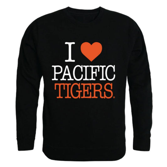 I Love University of the Pacific Tigers Crewneck Pullover Sweatshirt Sweater