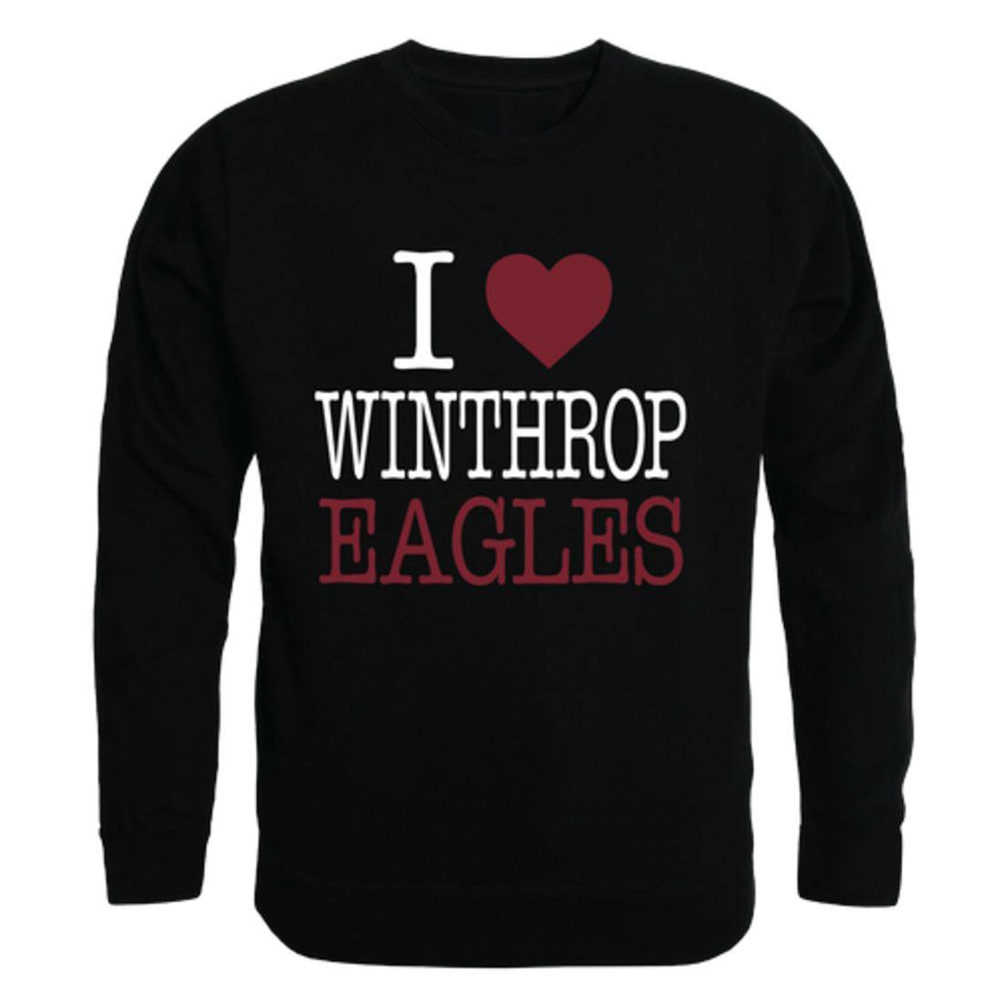 I Love Winthrop University Eagles Crewneck Pullover Sweatshirt Sweater