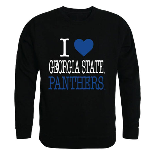 I Love GSU Georgia State University Panthers Crewneck Pullover Sweatshirt Sweater