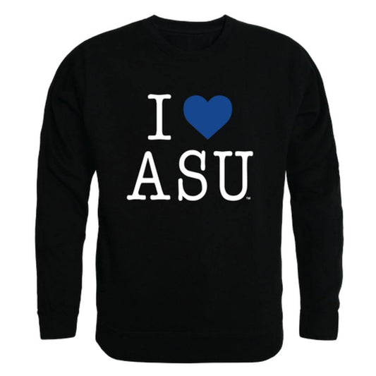 I Love ASU Albany State University Golden Rams Crewneck Pullover Sweatshirt Sweater
