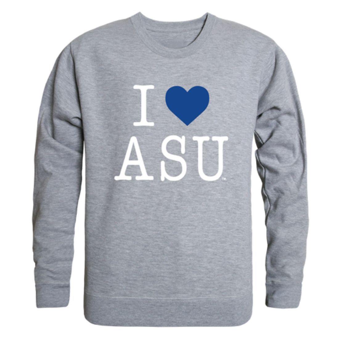I Love ASU Albany State University Golden Rams Crewneck Pullover Sweatshirt Sweater