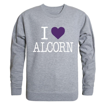 I Love Alcorn State University Braves Crewneck Pullover Sweatshirt Sweater